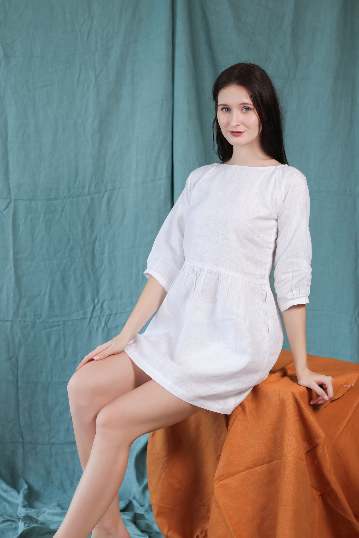 midi dress linen