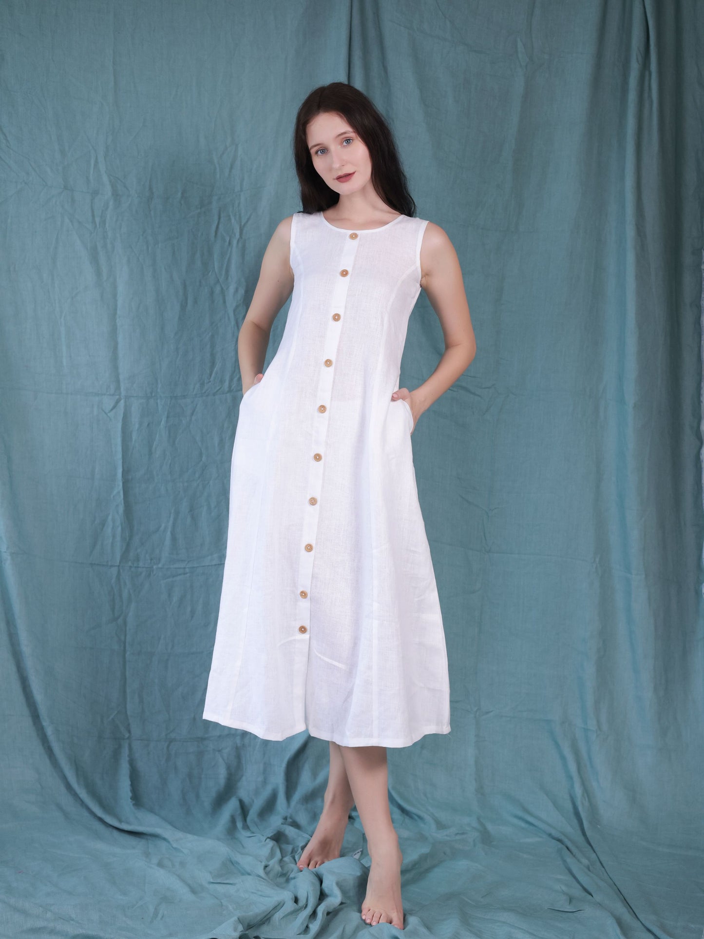 Button down midi dress