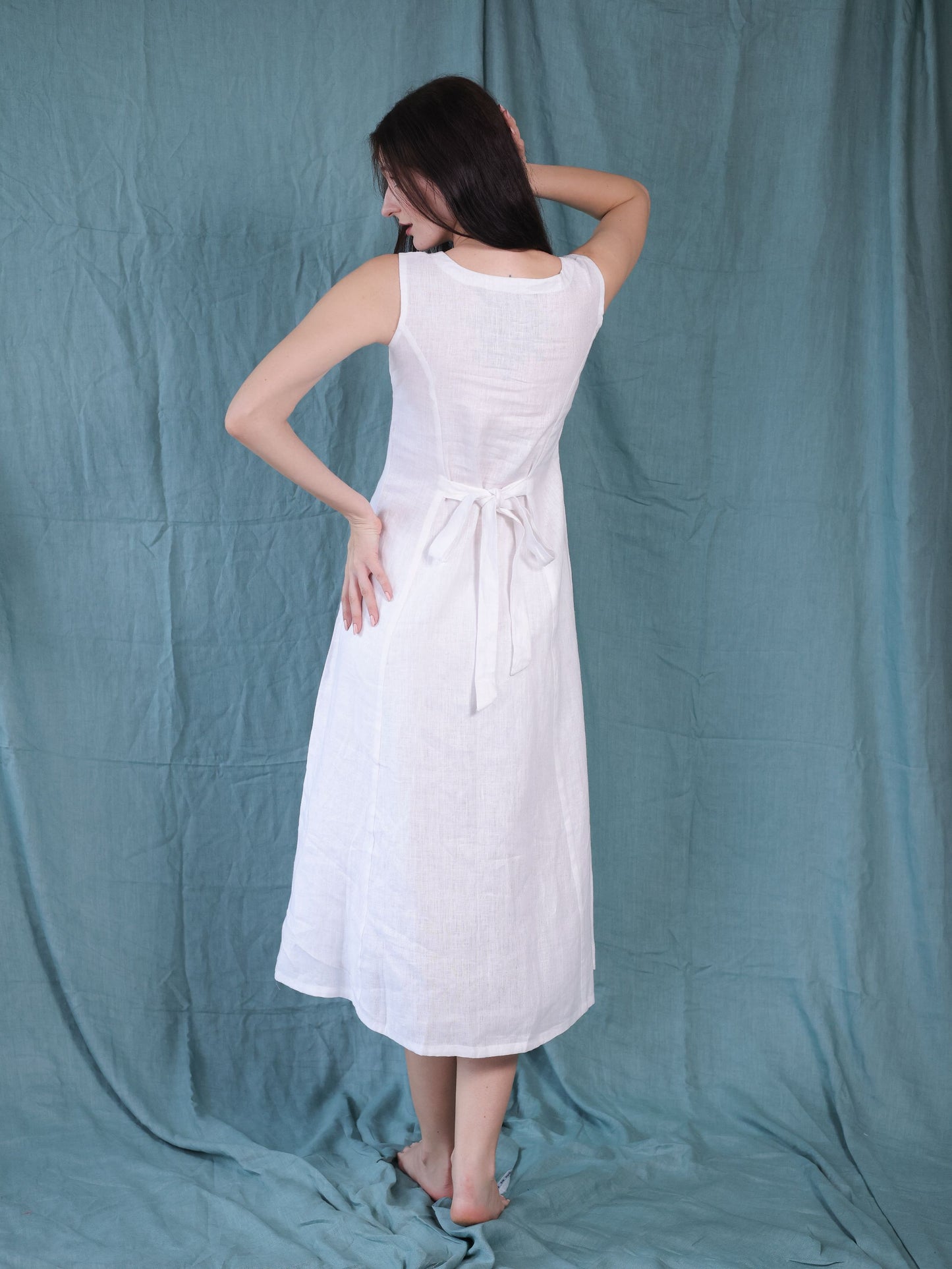 A-line white dress