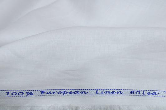100% Pure White Linen Fabric