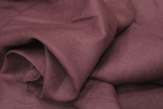 Deep Purple Pure Linen Fabric – Perfect for Modern Crafts