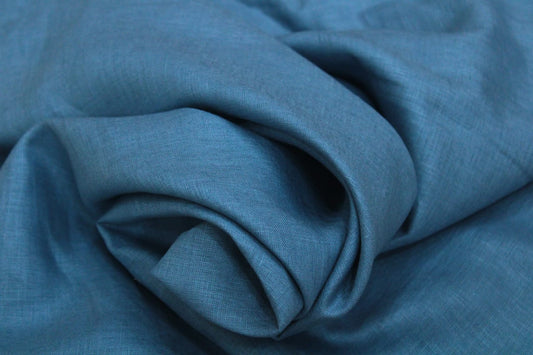 French Blue Linen Fabric – 100% Pure & Natural