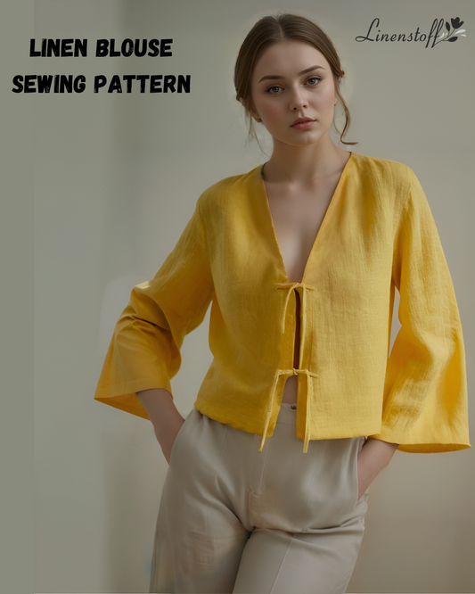 Linen V-Neck Top