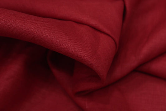 Red linen fabric
