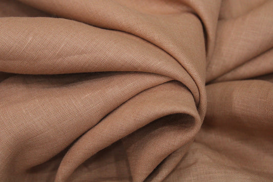 Russet Brown linen fabric