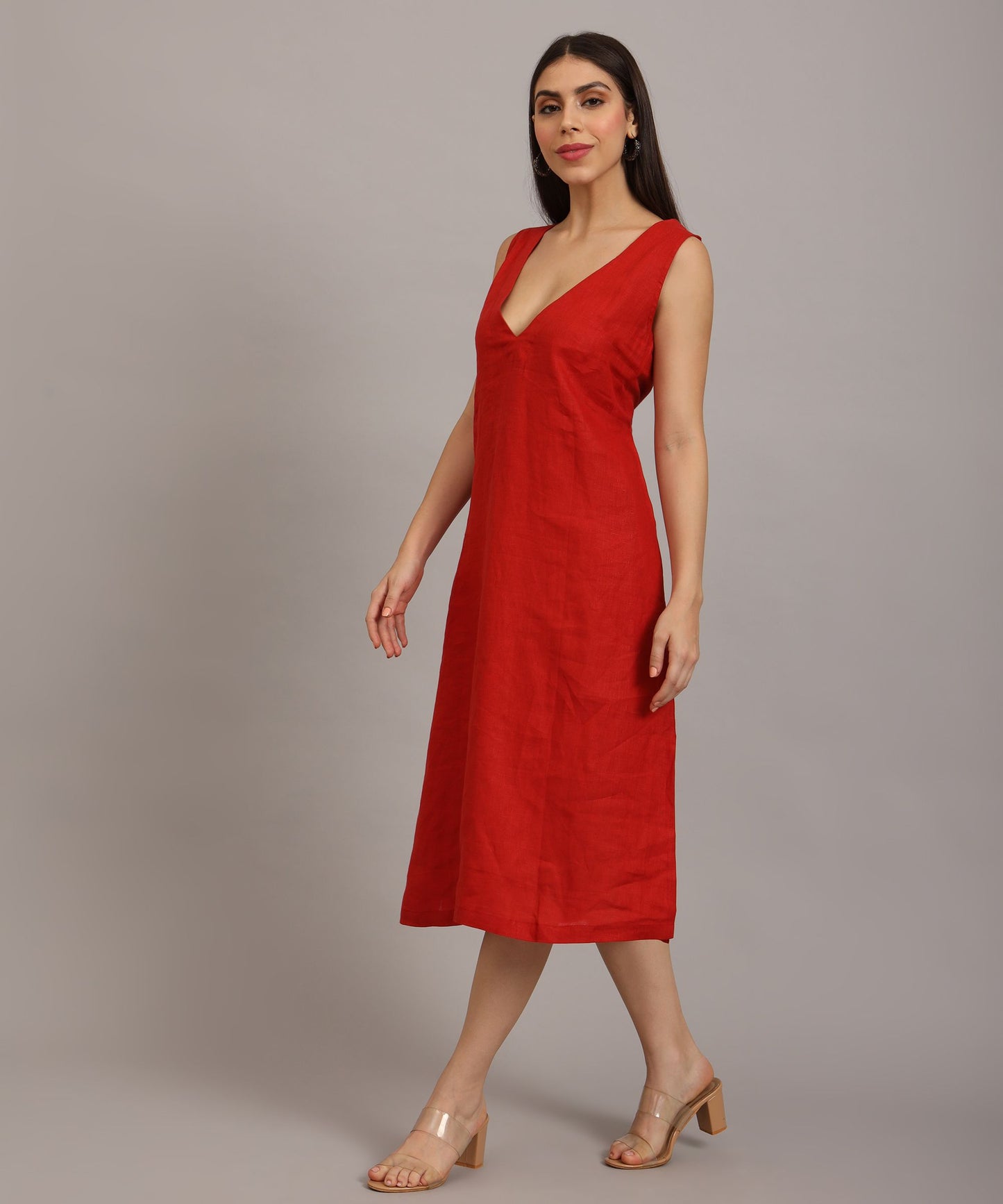 Red A-line dress