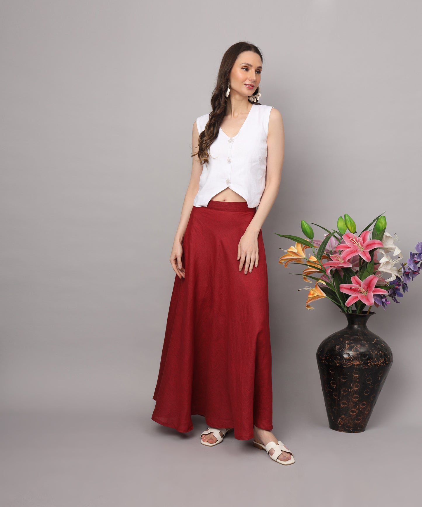 Long Linen Skirt